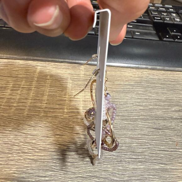 Style & Co. Purple Bead Links Earrings NWT - Picture 2 of 7